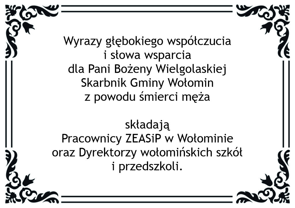 Kondolencje Bw